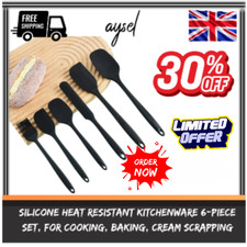 6 Pc Non-Stick Heat Resistant Silicone Spatula Set for Cooking UK Free Shipping