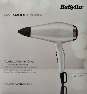 BaByliss 5914PE Stardust Shimmer Haartrockner Fön 2000W Ultra-schmale Düse Profi
