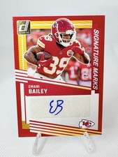 2025 Panini Donruss Emani Bailey #SM-EBY  Red/Orange /6 Auto Kansas City Chiefs