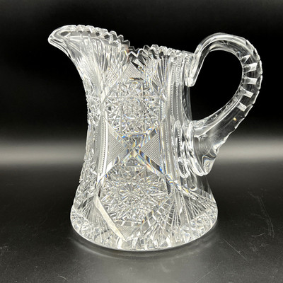 Antique Averbeck ABP Cut Glass MAUD ADAMS Pattern 8'' Jug Pitcher