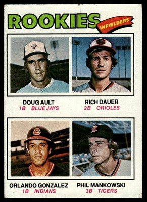 1977 Topps #477 Rookie Infielders Ault / Dauer / Gonzalez / Mankowski