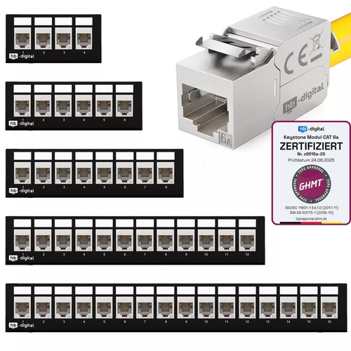 Patchpanel Cat6a Cat 6 Keystone Module Desktop Aufputz Verteiler Patchfeld RJ45