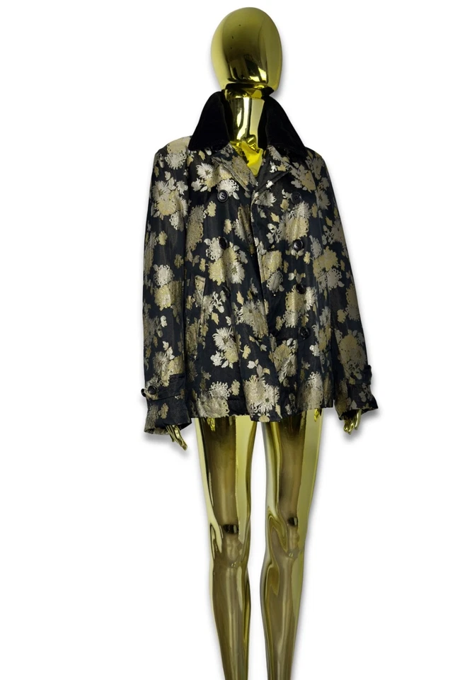 Comme des Garcons двубортный золотой черный цветочный куртка женщин размер S - Изображение 2 из 4