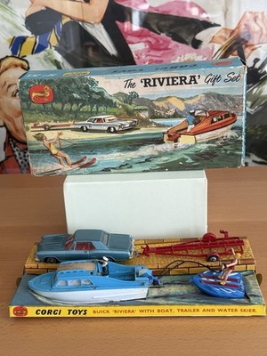 Corgi Toys Gift Set 31 Rivera Boat & Buick Car Set Boxed 1960 s Vintage