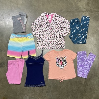 Girls 8 Pc Clothing Lot Size 6-12 Justice Wonder Nation Betsy Johnson Tops Short