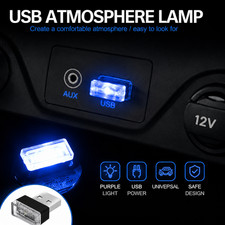 Blue Mini Usb Car Atmosphere Lights Led Cigarette Lighter Decorative Lights