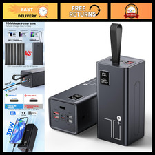 High Capacity 70000mAh Portable Charger Power Bank, Fast Charging 30W USB-C, 5 O