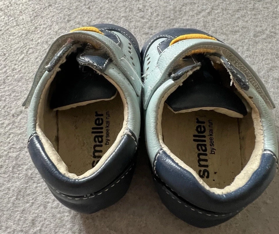 Smaller (See Kai Run) Shoes Baby Boys 0-6 Months Faux Suede Leather Blue Yellow - Image 3 of 4