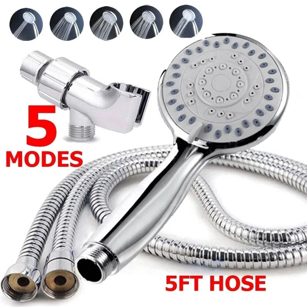 5 Settings Handheld Shower Heads Spray With 5 Ft Hose