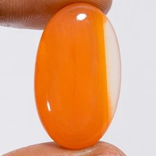 100% Natural Carnelian Oval Shape Cabochon Gemstone 28 Ct. 29X16X5 mm EE-51240