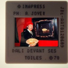 SALVADOR DALÍ - Raro Original Foto de Prensa Transparencia por A JOVER