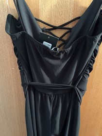 NWT FASHION NOVA BLACK RESTLESS NIGHTS RUCHED JUMPSUIT - SIZE XL
