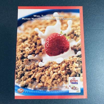 Print Ad 2000 Food Breakfast Cereal Post Grape Nuts Ephemera Paper Collectors