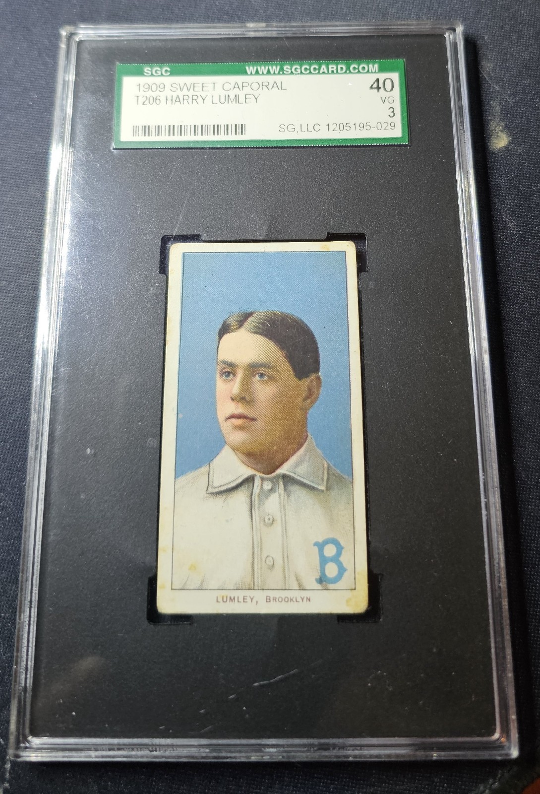 1909-11 T206 Harry Lumley Brooklyn Superbas Piedmont Series 150