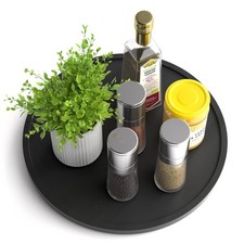 Lazy Susan Organizer 12 Inch Non-Skid Bamboo Lazy Susan for Kitchen Rotating ...