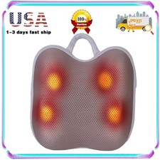 Shiatsu Back  Waist Massager W/ Heat Rechargeable Rechargeable Kneading Pillow