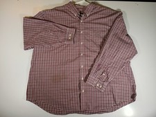 Arrow Shirt Mens 3XL Red and White Check Long Sleeve Button Up - Excellent Cond