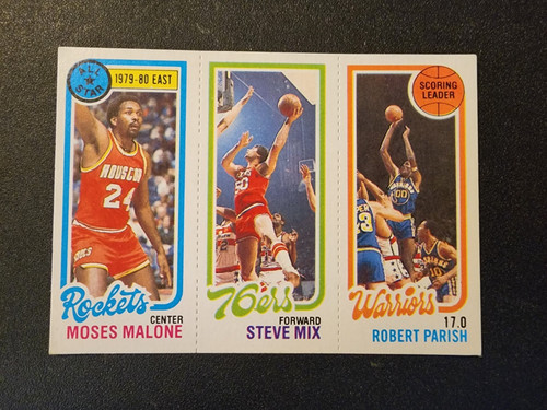 Moses Malone / Steve Mix / Robert Parish #7 / 92 / 185 1980 Topps card
