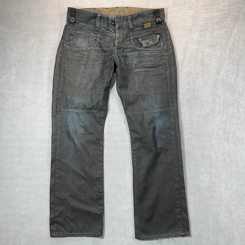 G-Star Raw Jeans Men 33x30 Dark Wash Army Radar Straight Pockets Cargo Military - Image 2 of 4
