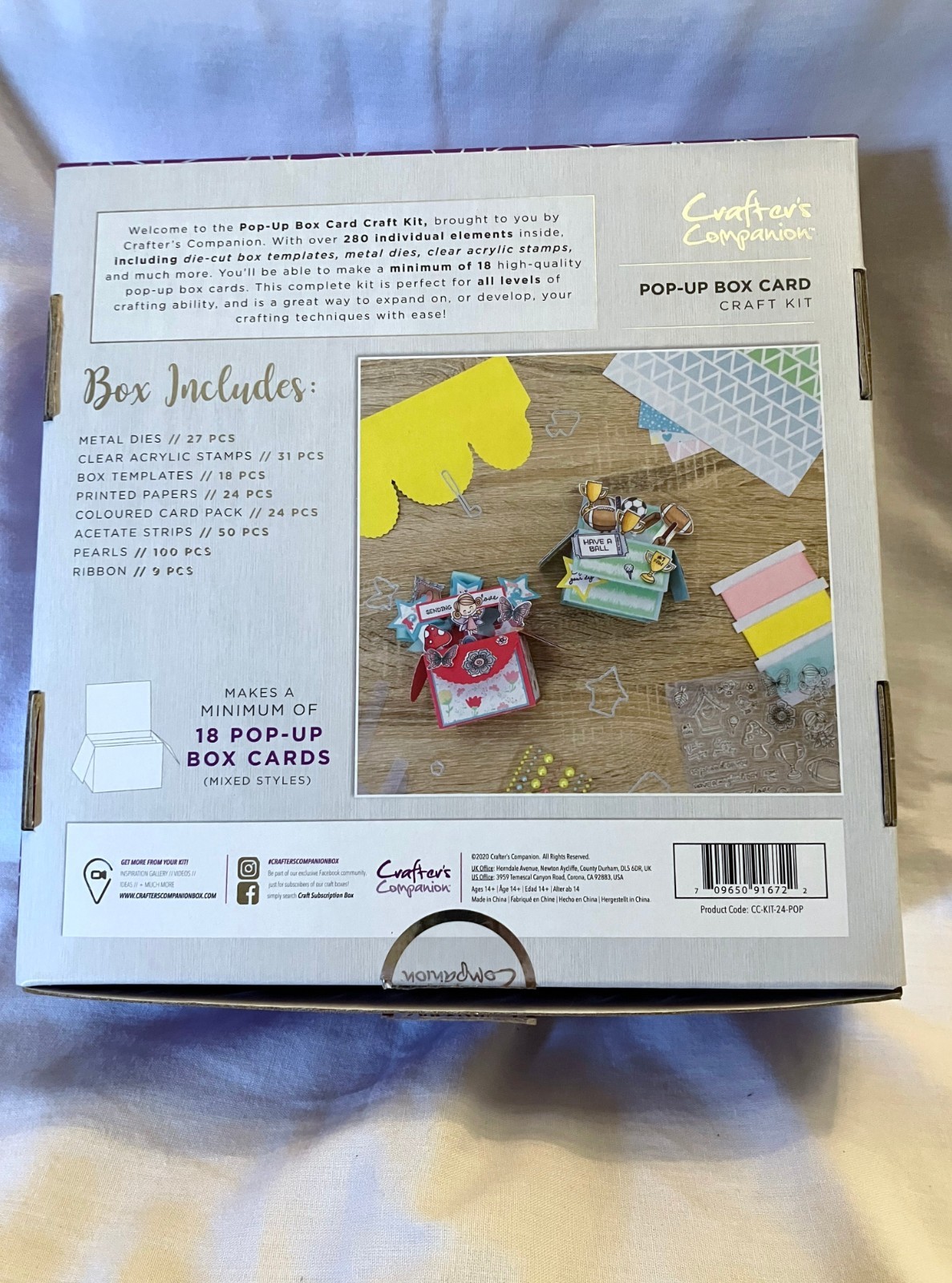 Crafter's Companion #24 Pop Up Box Card Card Making Craft Box Kit Complete