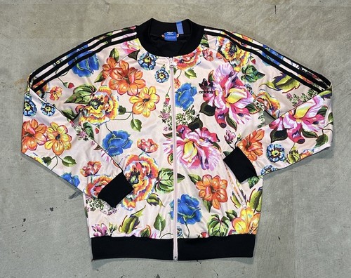 Adidas X Farm Rio Trefoil Floral Track Bomber Jacket Women's Size M (BR5114)