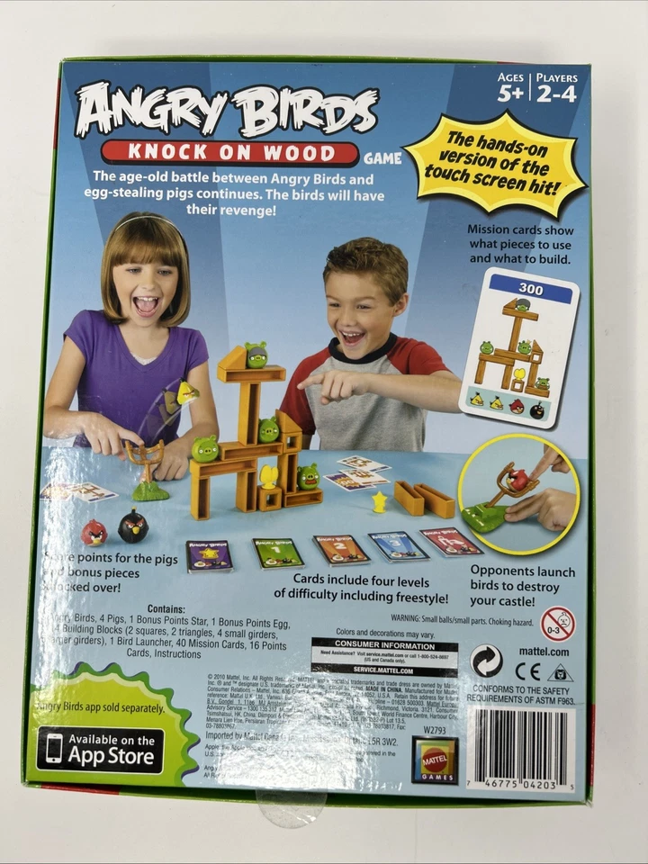 Angry Birds Knock on Wood Game - 2010 Mattel - Complete - Image 2 of 4
