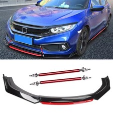 Front Bumper Lip Red Layer Splitter Spoiler For Honda Civic Si Sedan Coupe Body