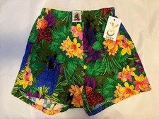 NOS Vintage Max Boxxer Yo Wear Jungle Parrot Boxer Style Shorts Unisex 90s M USA