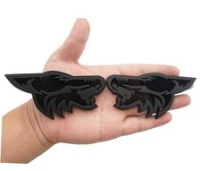 Pair Set Coyote Emblem 3D Badges Custom New Nameplate Sticker Replacement Black