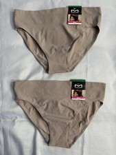 NEW Maidenform Seamless High Leg Bikini Tan Women's DM2317 Size Large 2 Pair