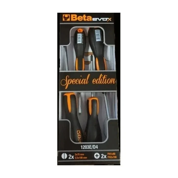 Giraviti Cacciavite BETA Evox 1203E/D4 Set di 4 Taglio Giravite Croce PH1 e PH2 - Immagine 2 di 3