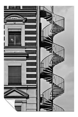 Architektur Gebäude Wendeltreppe Fassade Künstlerisches Poster Wandbild Wohndeko