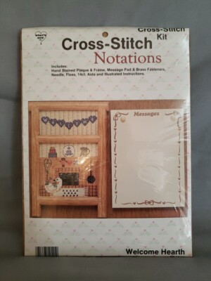 Cross Stitch Notations Country Home Plaque and Frame with Message Pad NIP