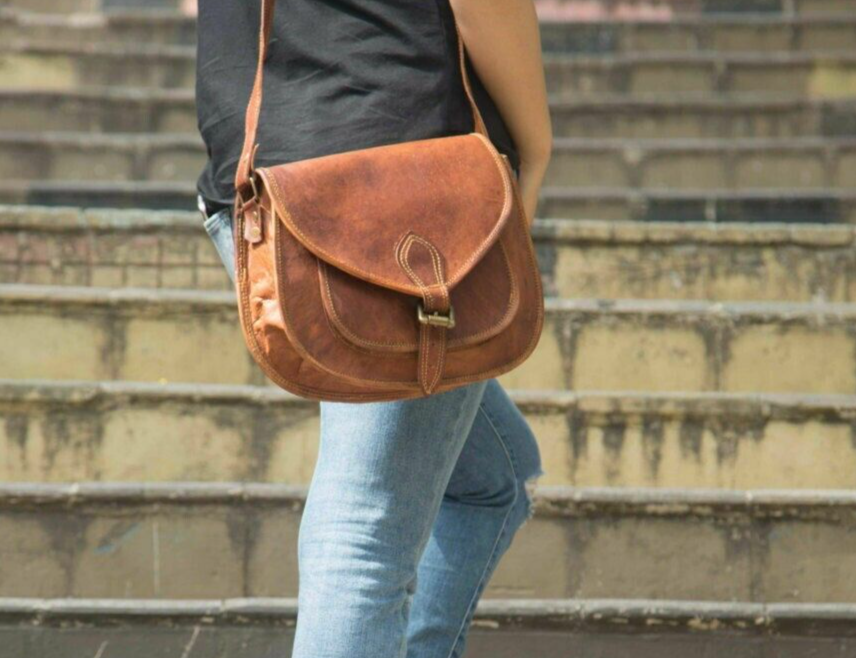 Leather Bag Vintage Handmade Retro Real Satchel Designer Saddle