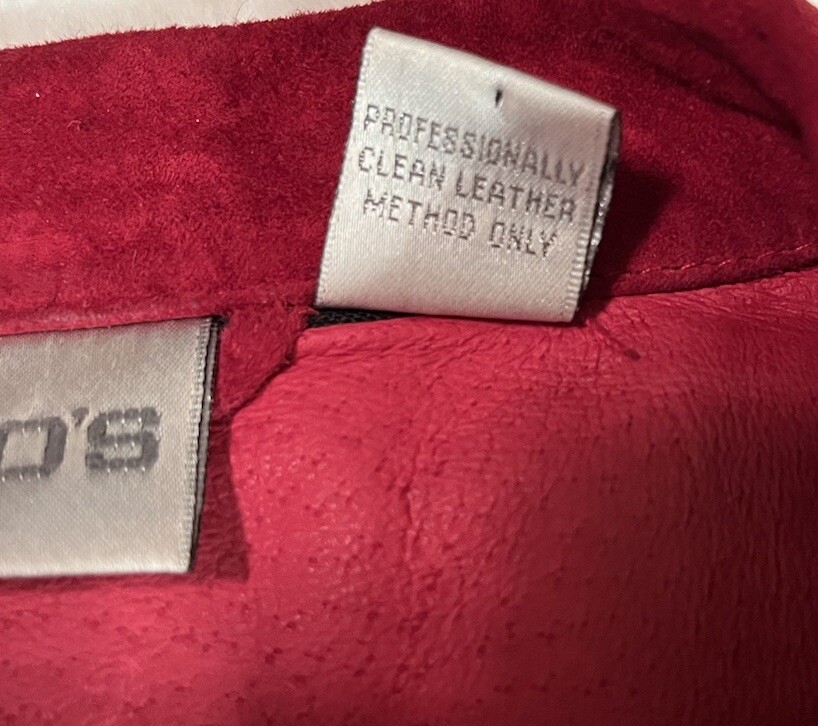 Chico's Womens Button Down Solid Red 100% Leather… - image 5