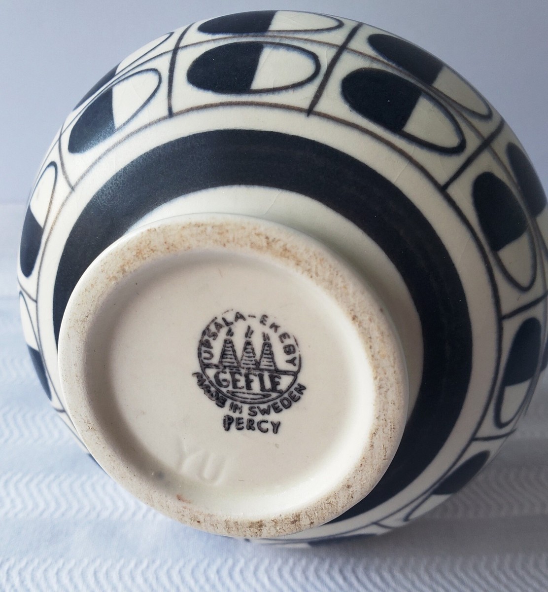 Rare Midcentury Arthur Percy Gefle Upsala Ekeby Geometric Art