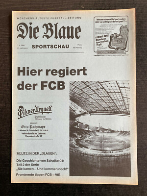 BL 83/84 Bayern Munich - VfB Stuttgart, 07.04.1984, History Schalke 04