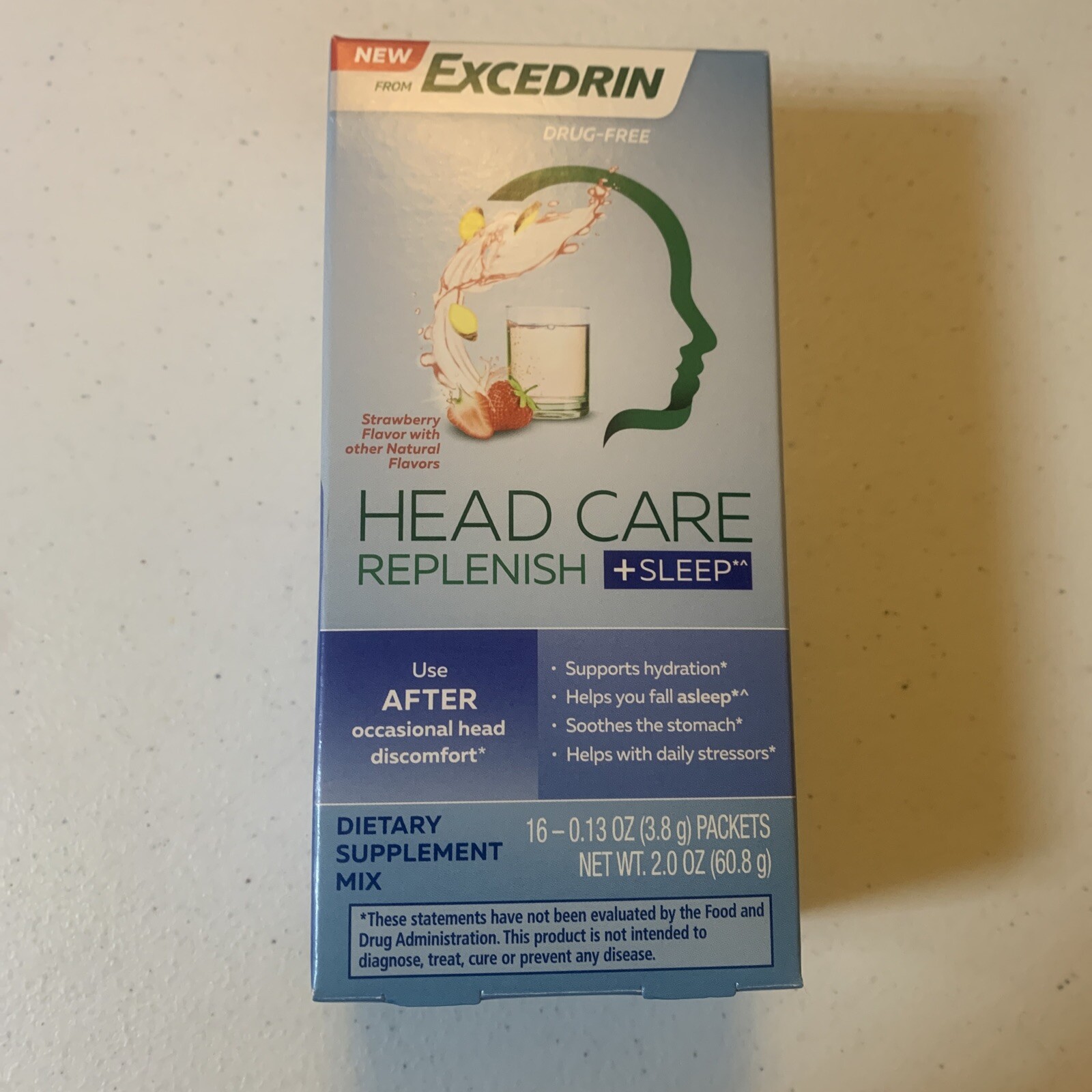 Excedrin Head Care Hangover Replenish Sleep Strawberry Pain Relief Powder New 300673655201 eBay