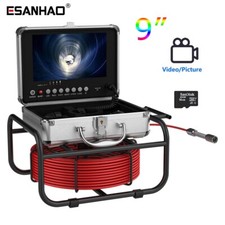 9" Monitor 50M Pipe Inspection Camera IP68 Drain Sewer Pipeline Video Endoscope