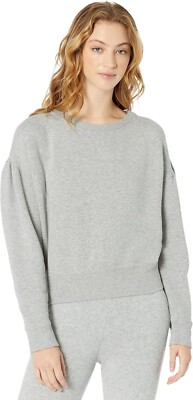 NWT UGG Tenley Crewneck Crop Sweatshirt Gray Heather Women S SOFT Brushed Fleece