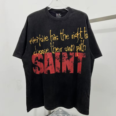 Saint Michael ''The Chosen One'' Oversized Tee Black Y2K Graphic T-Shirt Mens S-XL