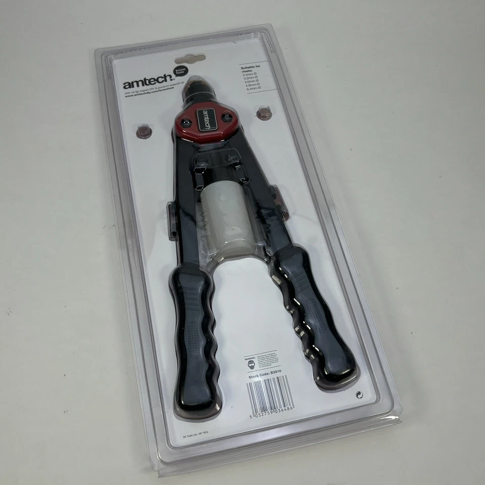 Amtech Heavy Duty Rivet Gun B3510 with Collection Tube & Grip Handles New - Image 2 of 4