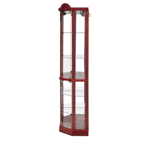 Lighted Curio Cabinet Corner Display Cabinet w/ Adjustable Glass Shelves - Picture 11 of 40