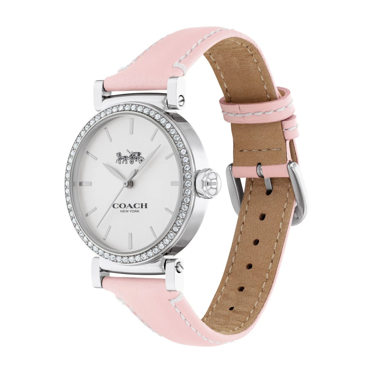 Coach watch hotsell pink leather strap