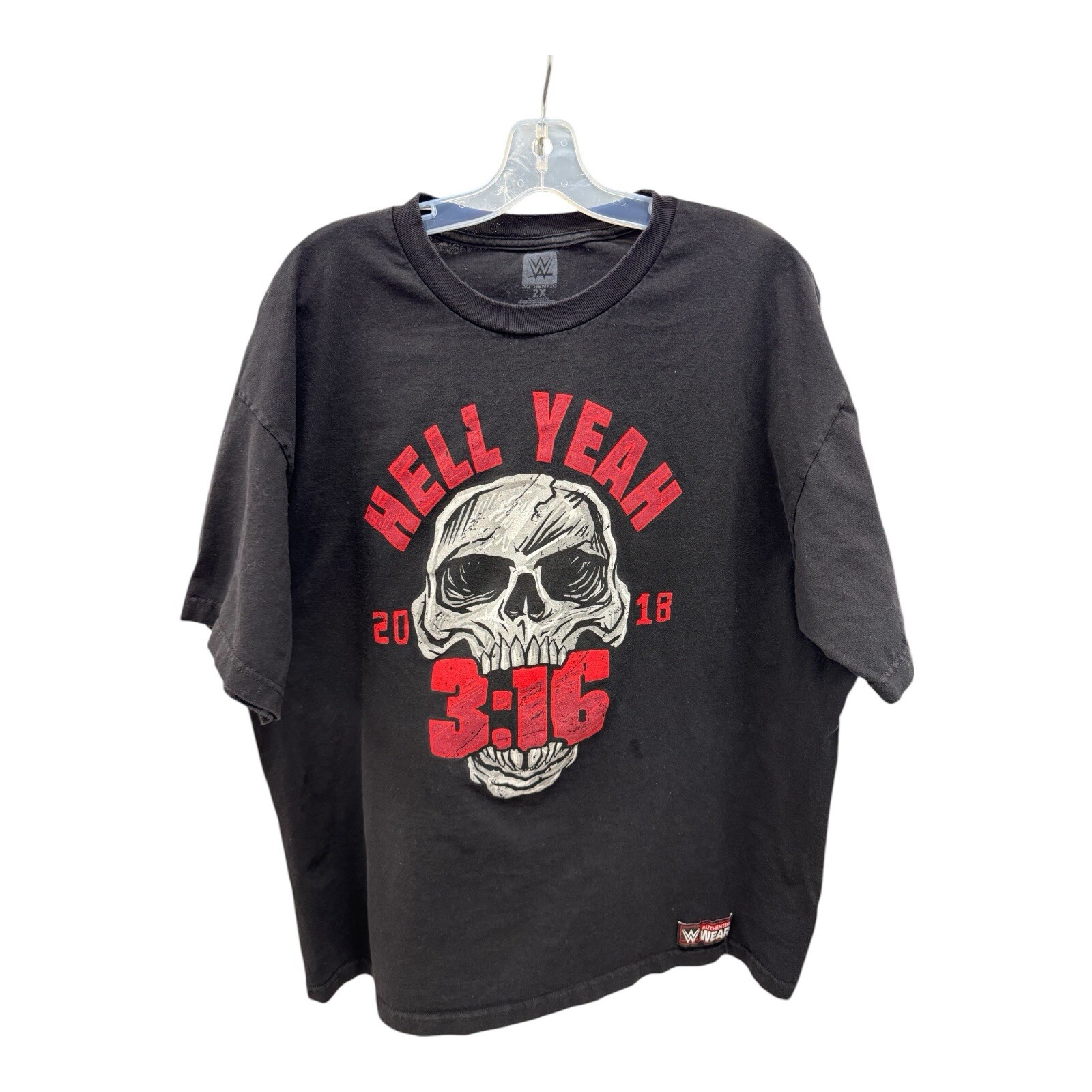 Stone Cold Steve Austin Black T-Shirt 2018 3:16 Hell Yeah Skull WWE Graphic XXL