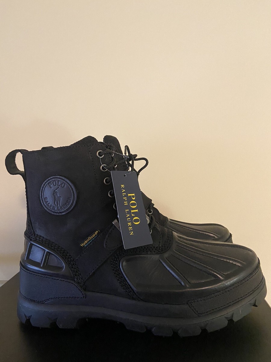 Size Polo Ralph Lauren Oslo High Mens Leather Waterproof Boots Black