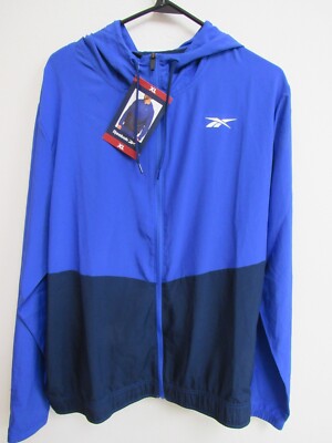 NWT Reebok Vector Blue Full-Zip Woven Training Jacket Regular Fit XL