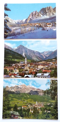 Postcards Cortina d'Ampezzo Pomagagnon Col Rosa Tofane Set of 3 Vintage