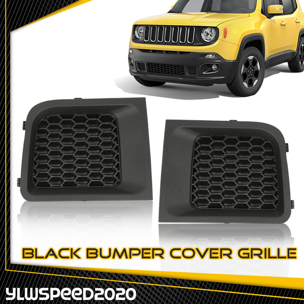 Left+Right Front Bumper Lower Grille Bezel Cover Fit For Jeep Renegade 2015-2017