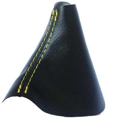 #ad Fits 15 20 Dodge Challenger Vinyl Automatic Shift Boot Black w Yellow Stitch $19.97